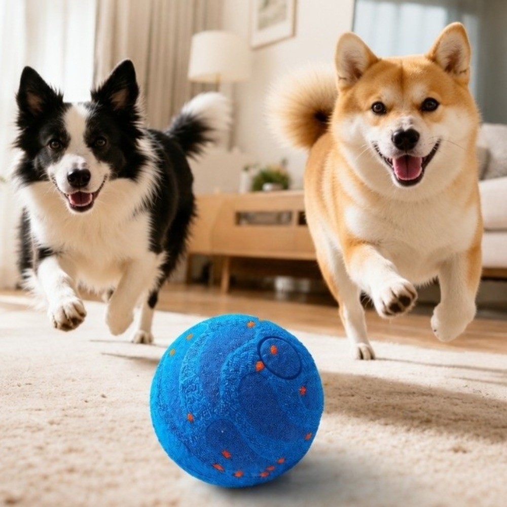 Automatic Moving Dog Ball - Balle roulante automatique E-TPU, étanche, auto-propulsée,